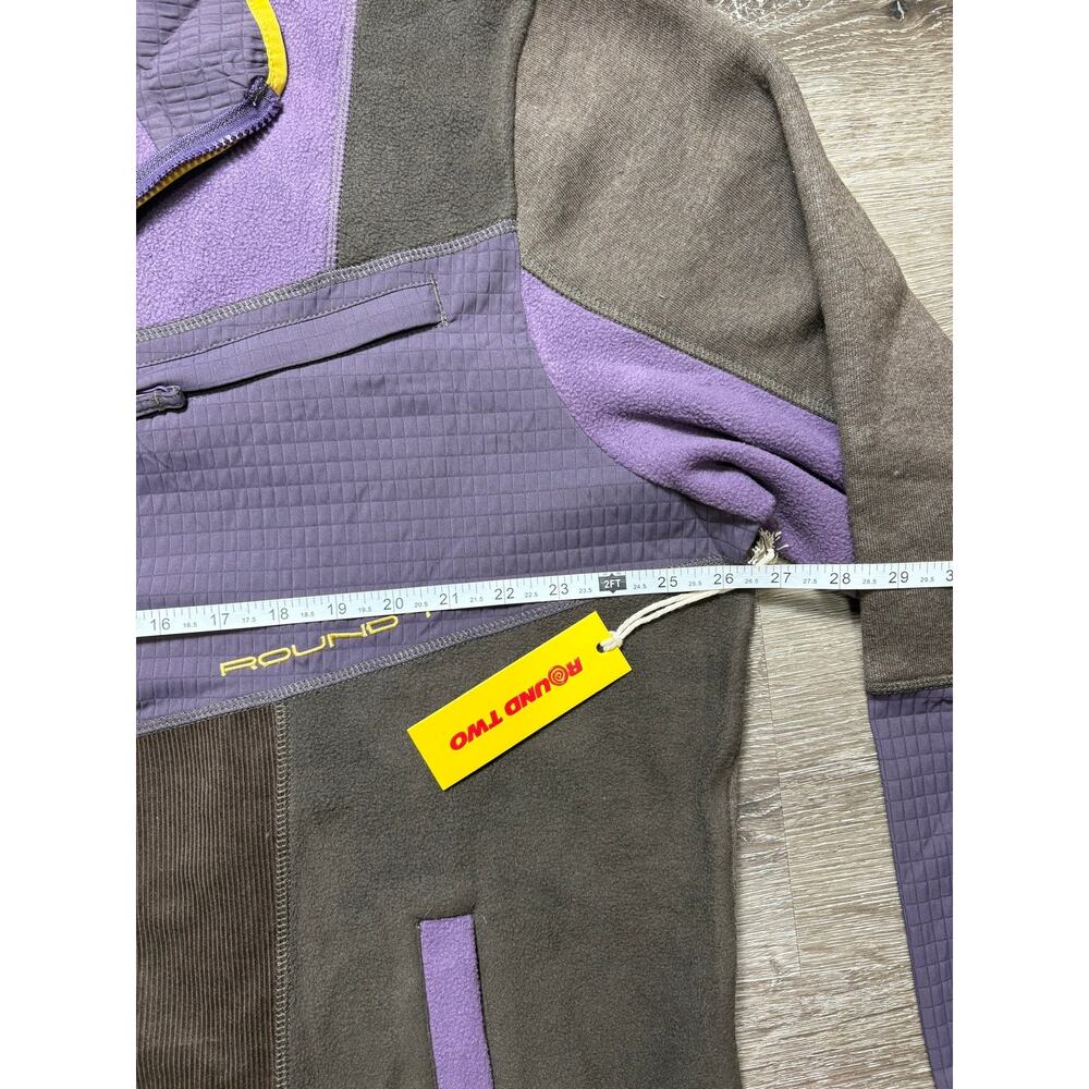 NWT Round Two Size XL Purple & Brown Zip Down Fleece Jacket - Picture 3 of 7